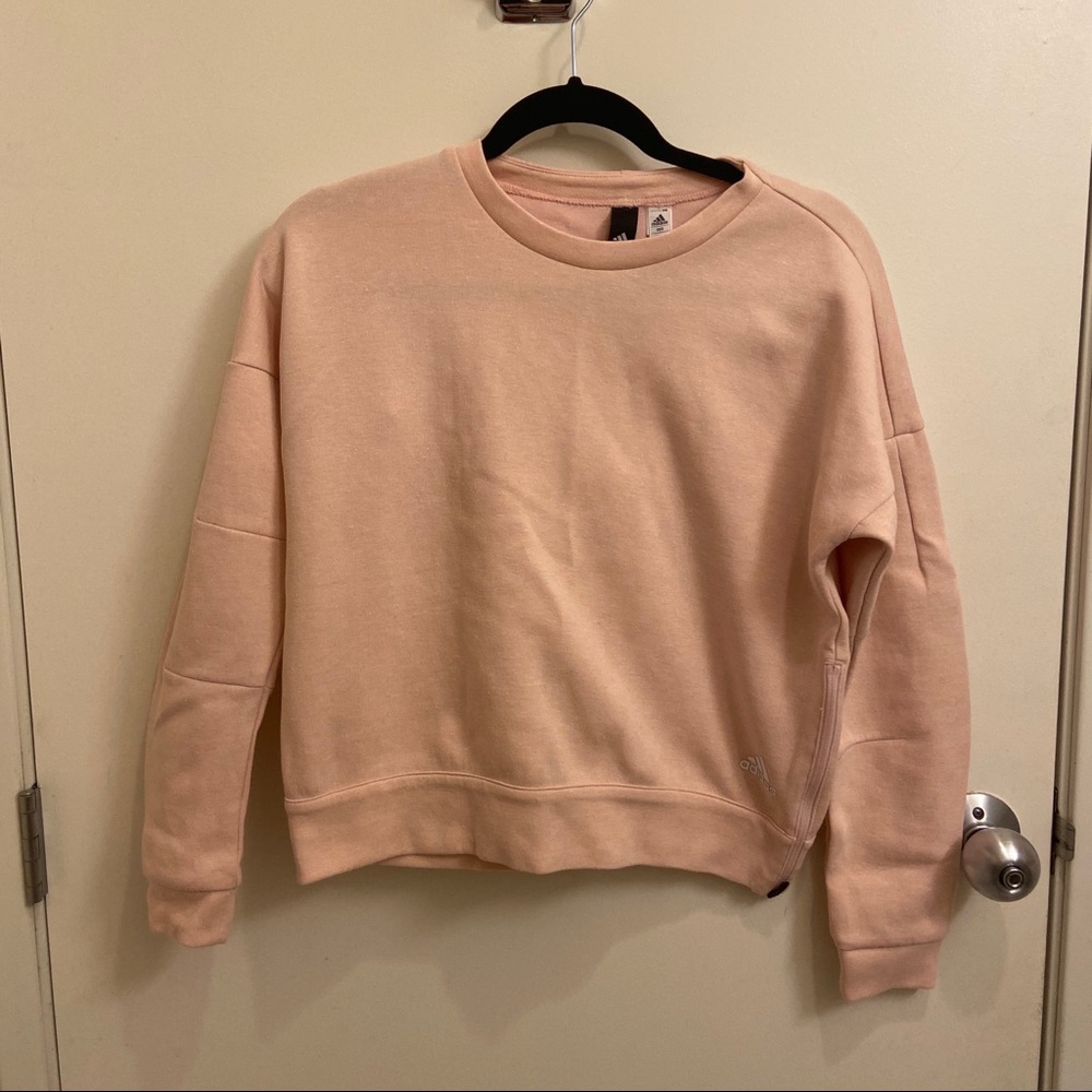Pink adidas crop sweater